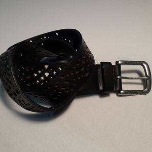 Perforated leather belt